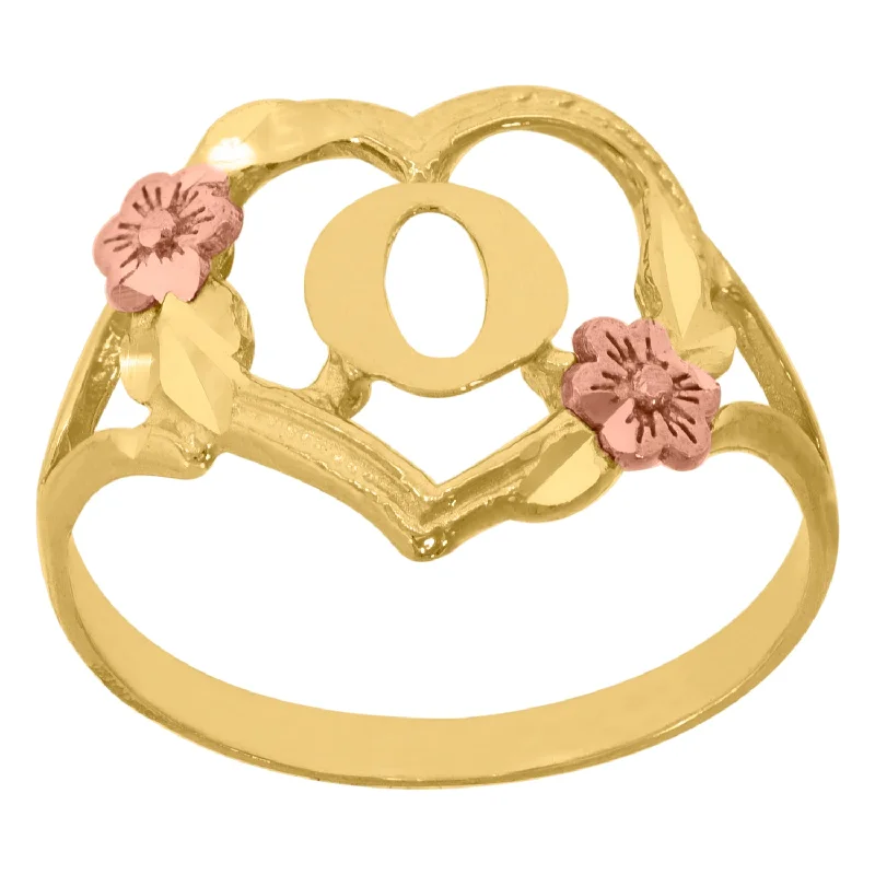 Statement - Making Fashion Rings in Gold - Plated Brass with Oversized Cubic Zirconia StonesKeene Jewelers 10kt Two-tone Gold Womens DC Textured Initial Letter O Heart Band Ring Statement - Making Fashion Rings in Gold - Plated Brass with Oversized Cubic Zirconia StonesKeene Jewelers 10kt Two-tone Gold Womens DC Textured Initial Letter O Heart Band Ring