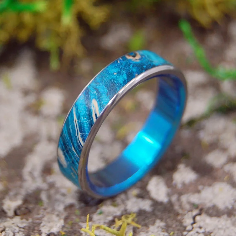 Vintage - Inspired Filigree - Design Women's Rings in Sterling SilverStarry Starry Night Turquoise | Men's Blue Wood & Titanium Wedding Ring Vintage - Inspired Filigree - Design Women's Rings in Sterling SilverStarry Starry Night Turquoise | Men's Blue Wood & Titanium Wedding Ring