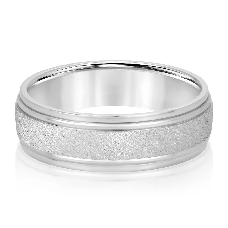 Men's beaded rings with semi - precious stonesMen's Classic Step Edged Band