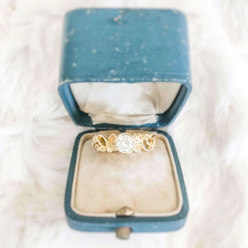 Filigree Moissanite Ring