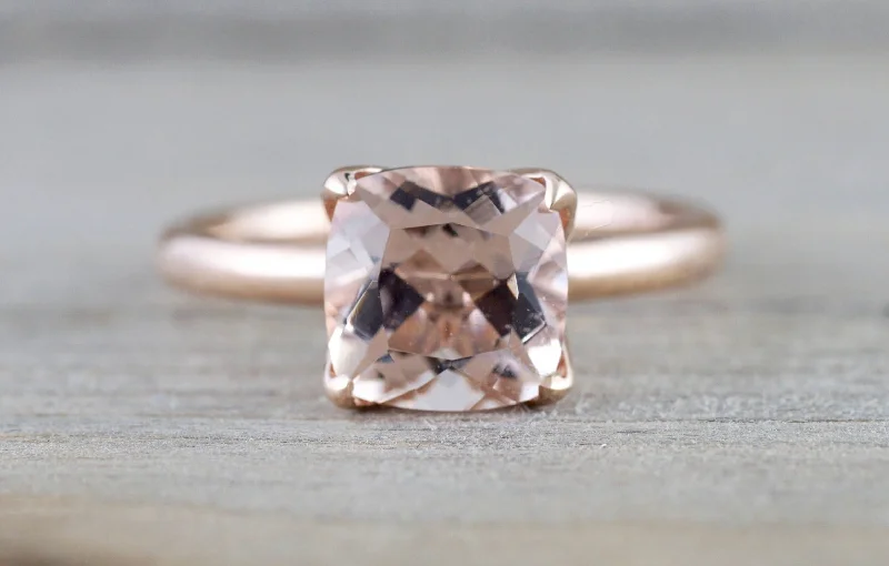 Men's infinity - symbol rings for a romantic meaningCushion Morganite Tulip Ring