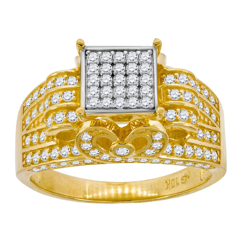 Textured Fashion Rings in Pewter with Hammered and Embossed SurfacesKeene Jewelers 10kt Two-tone Gold Womens Cubic Zirconia CZ Cluster Square Head Ring Size 7 Textured Fashion Rings in Pewter with Hammered and Embossed SurfacesKeene Jewelers 10kt Two-tone Gold Womens Cubic Zirconia CZ Cluster Square Head Ring Size 7