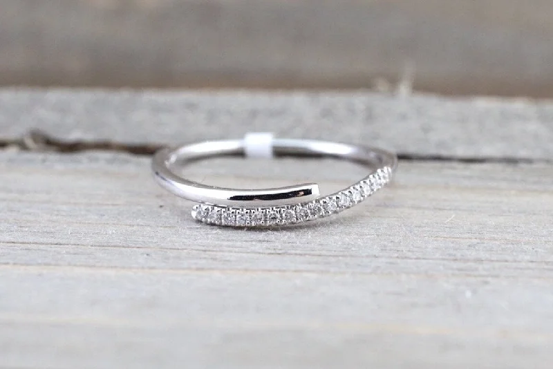Men's stackable rings for a layered look14k White Gold Diamond Pave Polished Stackable Ring Band Promise Anniversary Fashion Rope Men's stackable rings for a layered look14k White Gold Diamond Pave Polished Stackable Ring Band Promise Anniversary Fashion Rope
