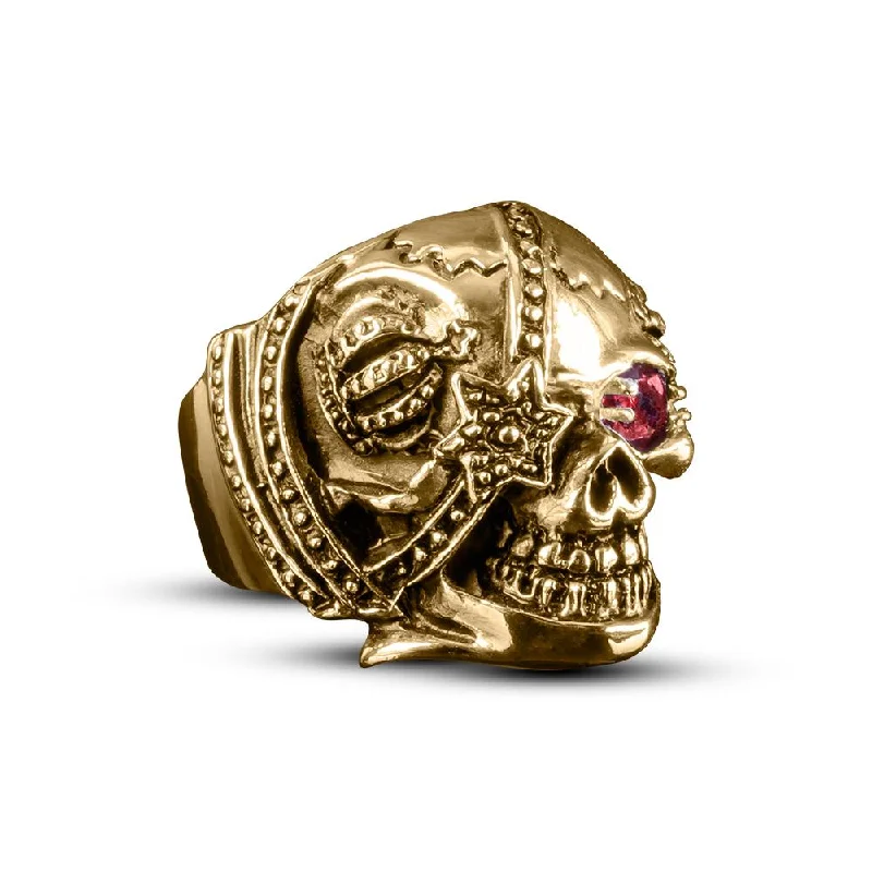 Magnetic Clasp Women's Rings for Easy Wearing and RemovalRiotous Skull Ring