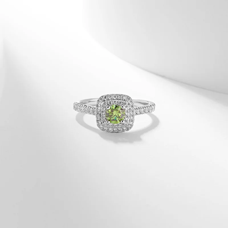 Oval - cut sapphire and diamond engagement ring in 18K white goldPlatinum 0.51tdw Round Brilliant Green Lab Diamond With Double Halo And Claw Set Shoulders Ring Oval - cut sapphire and diamond engagement ring in 18K white goldPlatinum 0.51tdw Round Brilliant Green Lab Diamond With Double Halo And Claw Set Shoulders Ring