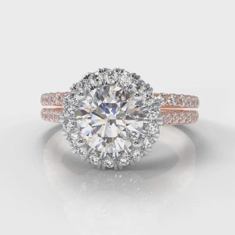 Men's Emerald Engagement Rings with 14K Yellow Gold and Vintage - Style FiligreePetite Micropavé Round Brilliant Cut Diamond Halo Bridal Set - Two Tone Rose Gold Men's Emerald Engagement Rings with 14K Yellow Gold and Vintage - Style FiligreePetite Micropavé Round Brilliant Cut Diamond Halo Bridal Set - Two Tone Rose Gold