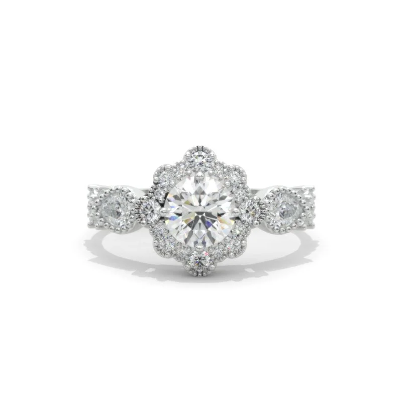 Men's Peridot Engagement Rings in 14K Gold - Filled Metal with a Micro - Pave Setting14K White Gold 1 Carat Round Moissanite Halo Engagement Ring Men's Peridot Engagement Rings in 14K Gold - Filled Metal with a Micro - Pave Setting14K White Gold 1 Carat Round Moissanite Halo Engagement Ring