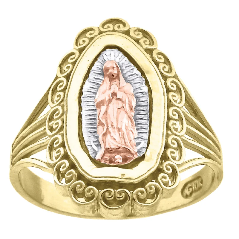 Geometric - Shaped Fashion Rings in Titanium with Iridescent InlaysKeene Jewelers 10kt Tri-color Gold Womens Textured Lady Of Guadalupe Religious Ring Geometric - Shaped Fashion Rings in Titanium with Iridescent InlaysKeene Jewelers 10kt Tri-color Gold Womens Textured Lady Of Guadalupe Religious Ring