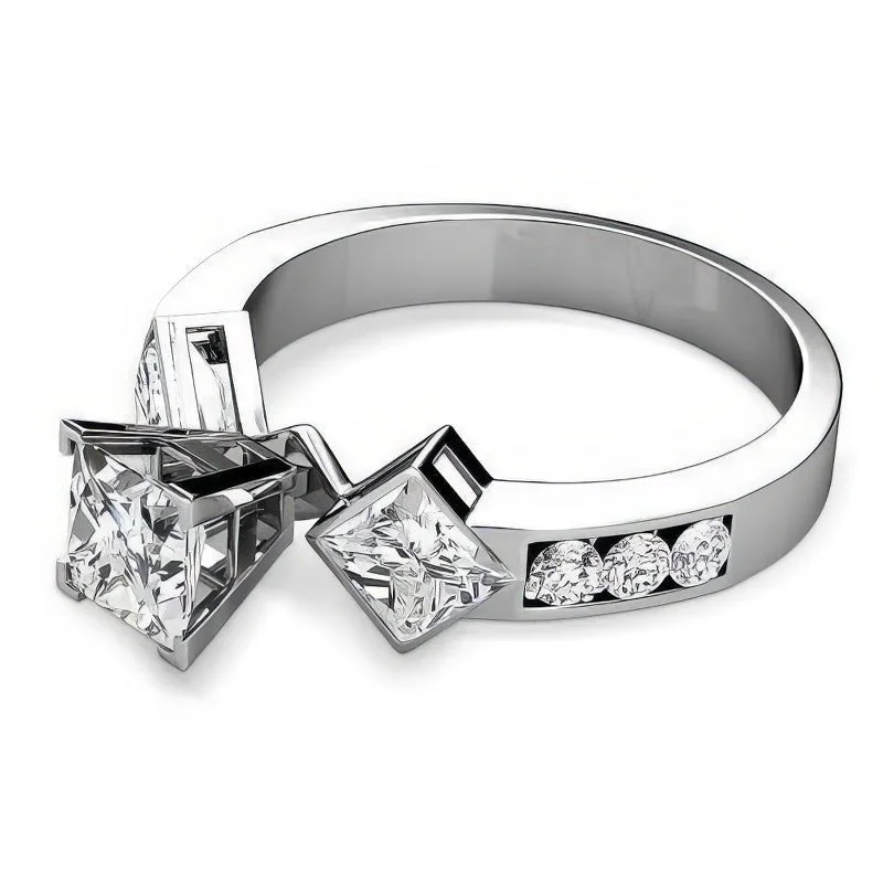 Men's Alexandrite Engagement Rings in Platinum with a Hidden Halo of Diamonds1.55-2.70 CT Round & Princess Cut Diamonds - Engagement Ring Men's Alexandrite Engagement Rings in Platinum with a Hidden Halo of Diamonds1.55-2.70 CT Round & Princess Cut Diamonds - Engagement Ring