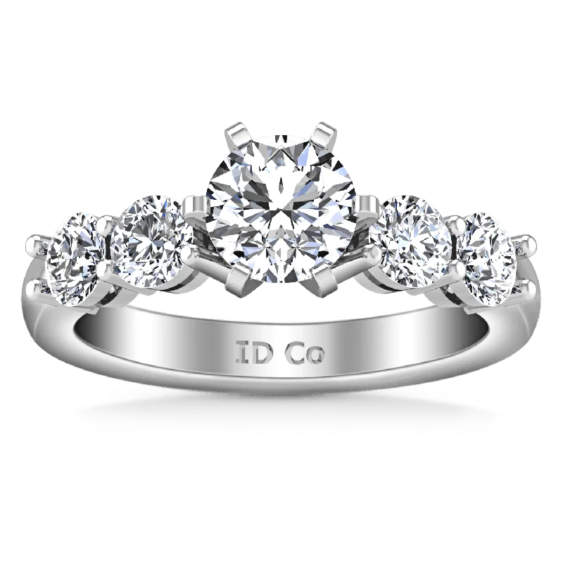 Diamond - Encrusted Women's Rings for Special Occasions in 18K GoldRound Diamond Pave Engagement Ring Journey 14K White Gold Diamond - Encrusted Women's Rings for Special Occasions in 18K GoldRound Diamond Pave Engagement Ring Journey 14K White Gold