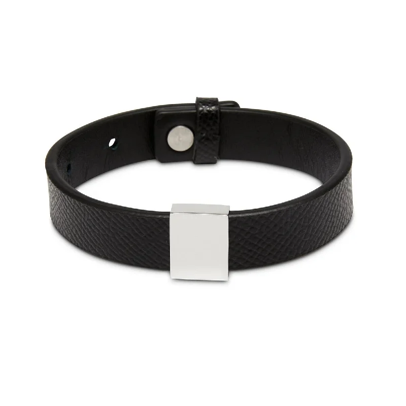 Men's anti - allergy rings for sensitive skinMen’s Adjustable Leather Bar Bracelet