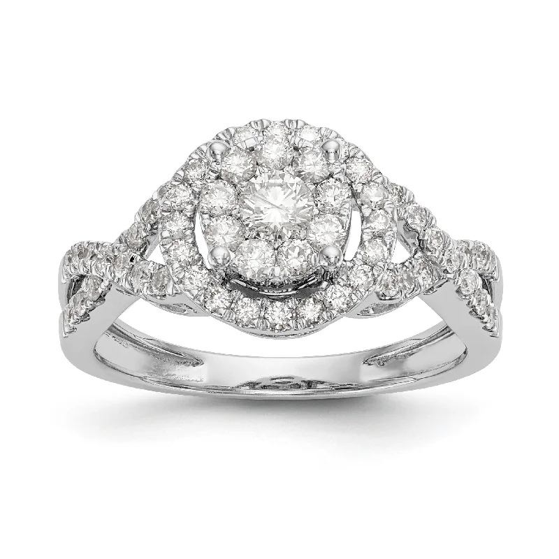 14K White Gold Multi-Center Diamond Engagement Ring