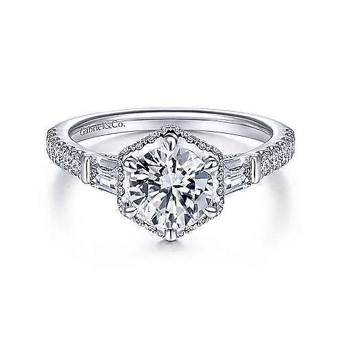 Men's Emerald Engagement Rings with 14K Yellow Gold and Vintage - Style FiligreeDiamond Semi-Mounting Men's Emerald Engagement Rings with 14K Yellow Gold and Vintage - Style FiligreeDiamond Semi-Mounting