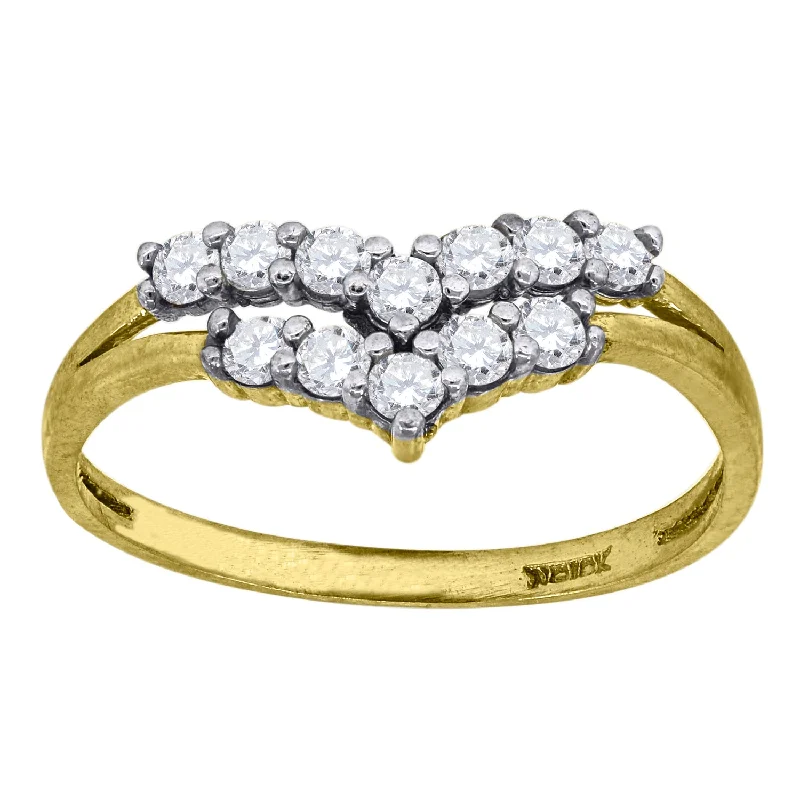 Fashion Rings with Initial Charms in Silver - Plated Metal for a Custom AccessoryKeene Jewelers 10kt Two-tone Gold Womens Cubic Zirconia Curve Split Shank Fashion Ring Fashion Rings with Initial Charms in Silver - Plated Metal for a Custom AccessoryKeene Jewelers 10kt Two-tone Gold Womens Cubic Zirconia Curve Split Shank Fashion Ring