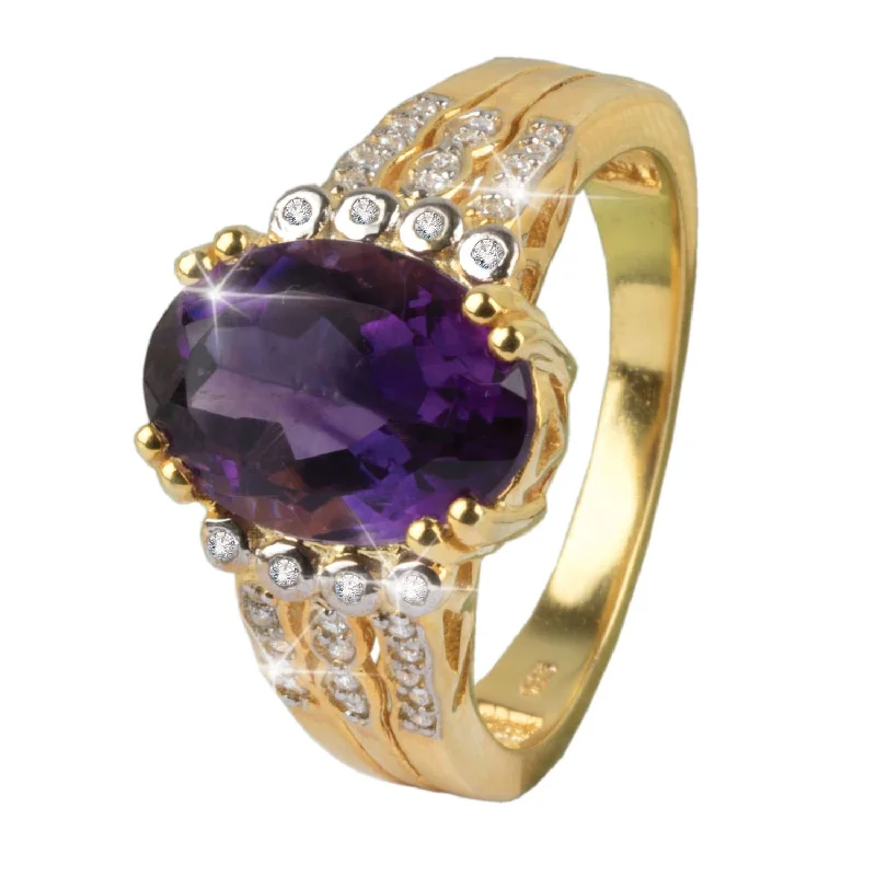 Women's Rings with Hidden Compartments for Secret KeepsakesGosford Amethyst Ring