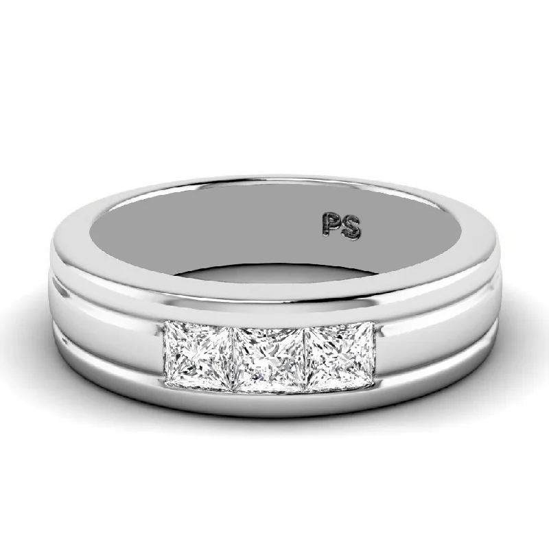 Men's citrine - studded rings for a sunny yellow shade0.90 CT Princess Cut Diamonds - Mens Wedding Band Men's citrine - studded rings for a sunny yellow shade0.90 CT Princess Cut Diamonds - Mens Wedding Band