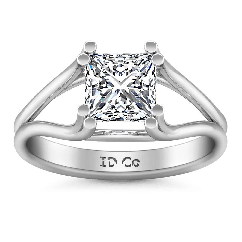Women's Rings with Birthstones for a Personalized TouchSolitaire Princess Cut Diamond Engagement Ring Bella 14K White Gold Women's Rings with Birthstones for a Personalized TouchSolitaire Princess Cut Diamond Engagement Ring Bella 14K White Gold