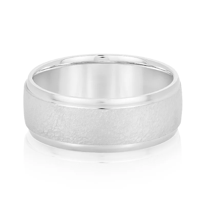 Men's multi - colored gemstone rings for a vibrant styleMen's Classic Low Dome Matte Center Band Men's multi - colored gemstone rings for a vibrant styleMen's Classic Low Dome Matte Center Band