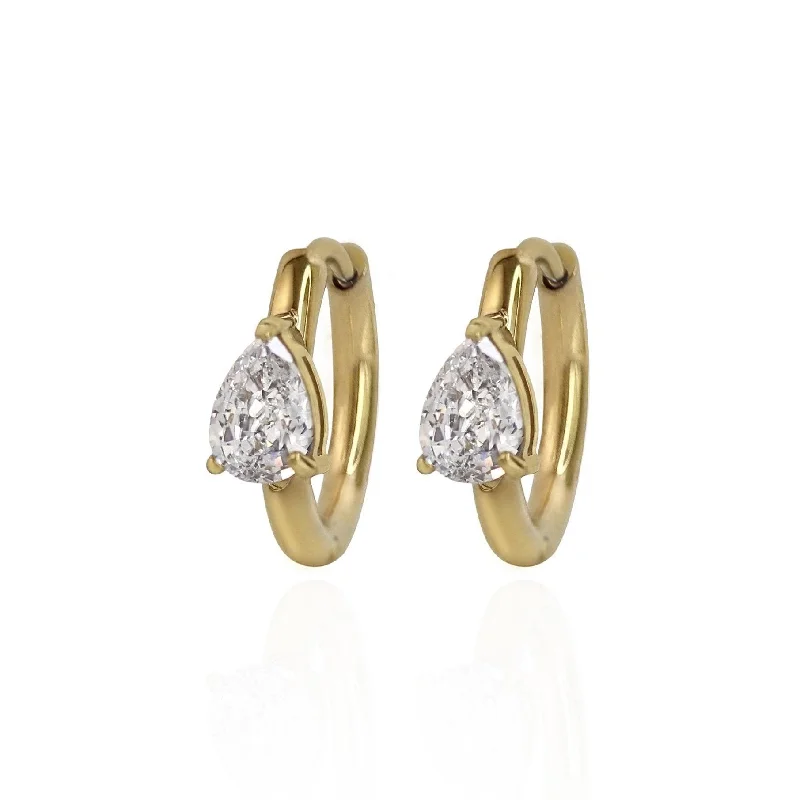 Chunky hoop earringsPear Zirconia Hoops