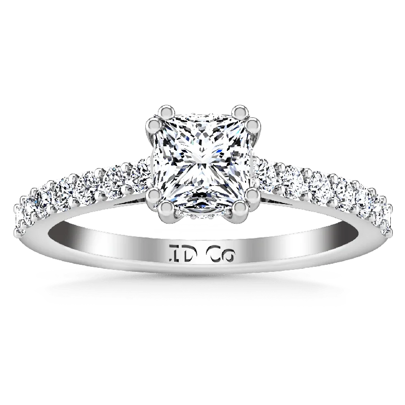 Adjustable Ring Sizes for Women's Rings in Stainless SteelPave Princess Cut Diamond Engagement Ring Jasmine 14K White Gold Adjustable Ring Sizes for Women's Rings in Stainless SteelPave Princess Cut Diamond Engagement Ring Jasmine 14K White Gold