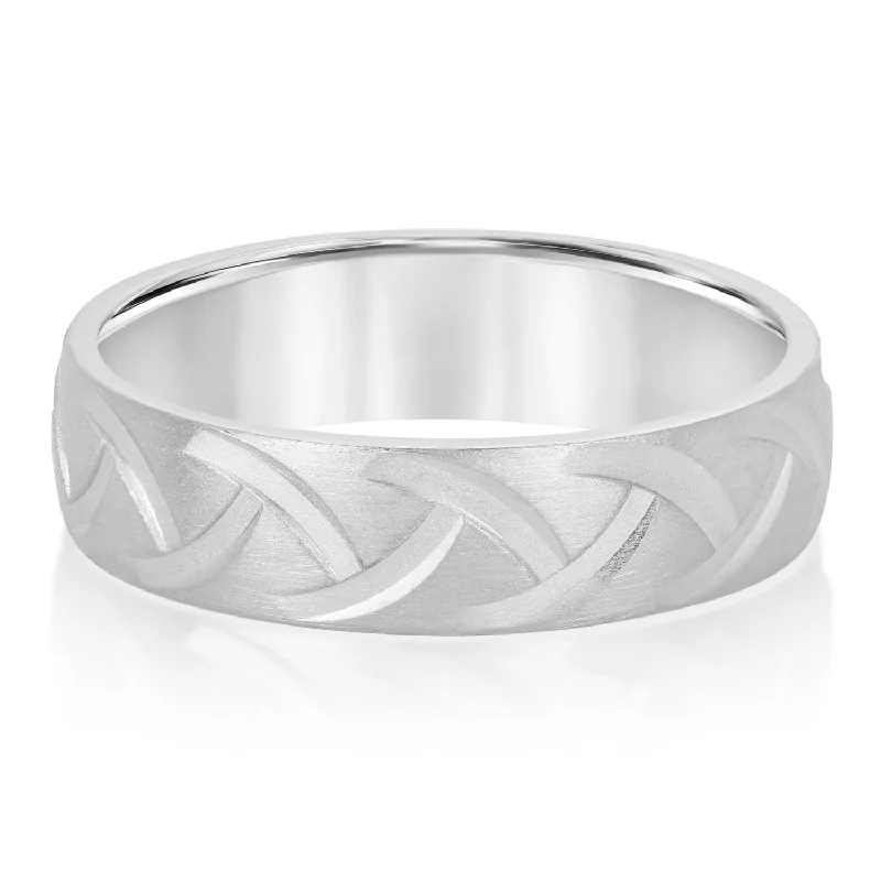Men's oxidized silver rings for an antique lookMen's Wedding Band with Braided Design Texture Men's oxidized silver rings for an antique lookMen's Wedding Band with Braided Design Texture