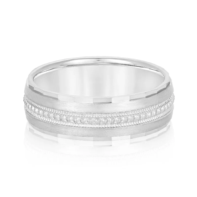 Men's music - note rings for musiciansMen's Fancy Milgrain Wedding Band