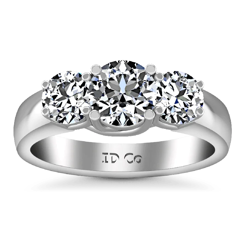 Minimalist Women's Rings with a Single Pearl in 14K Gold - Plated BandsRound Diamond Three Stone Engagement Ring 4 Prong Lattice 14K White Gold Minimalist Women's Rings with a Single Pearl in 14K Gold - Plated BandsRound Diamond Three Stone Engagement Ring 4 Prong Lattice 14K White Gold