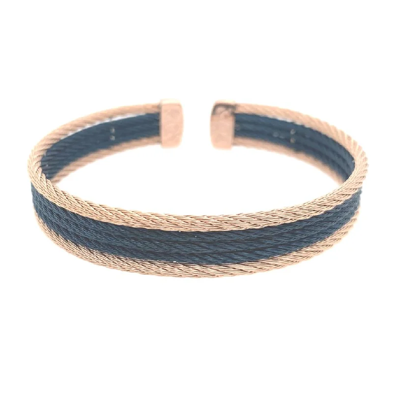 Men's Ruby Engagement Rings in Rose Gold with a Solitaire Design for a Romantic GestureAlor Cable Wire Two Tone Cuff Bracelet Men's Ruby Engagement Rings in Rose Gold with a Solitaire Design for a Romantic GestureAlor Cable Wire Two Tone Cuff Bracelet