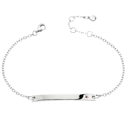 Little Star Sterling Silver and Pink Sapphire Star Rosie Bracelet