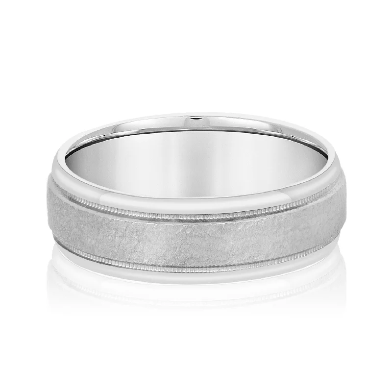 Men's beaded rings with semi - precious stonesLight Hammer Finished Beveled Edge Men's Band Men's beaded rings with semi - precious stonesLight Hammer Finished Beveled Edge Men's Band
