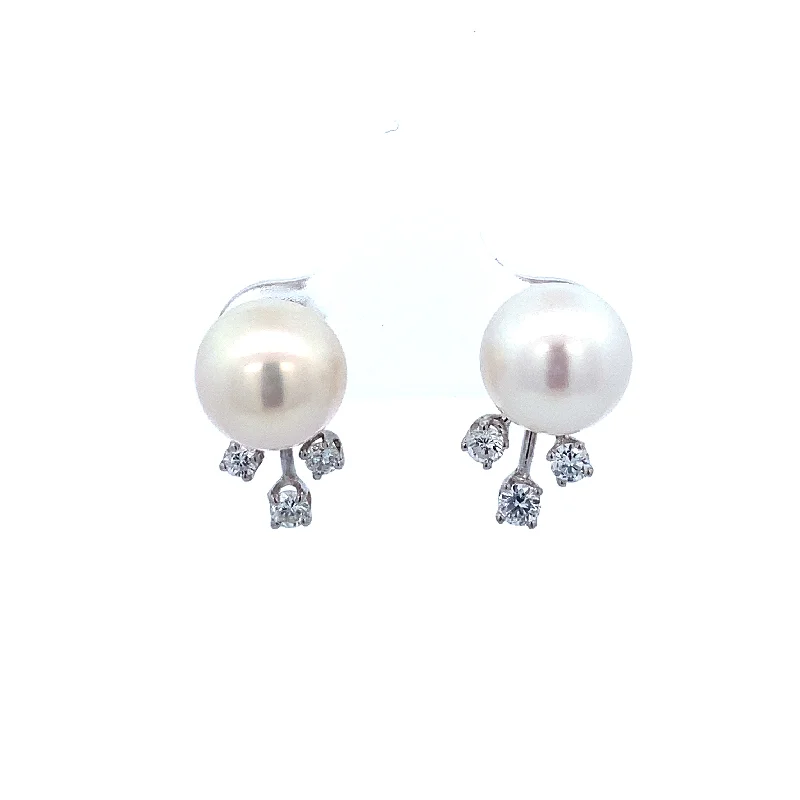 Asscher - cut diamond engagement ring with a pavé - set eternity band in platinumAkoya Cultured Pearl and Diamond Earrings in White Gold Asscher - cut diamond engagement ring with a pavé - set eternity band in platinumAkoya Cultured Pearl and Diamond Earrings in White Gold