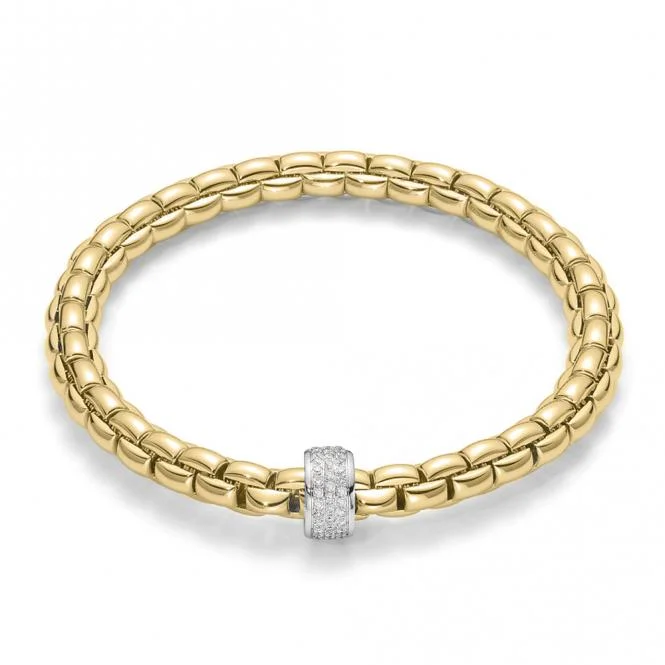 Fope Flex'It Eka 18ct Yellow Gold 0.53ct Diamond Bracelet
