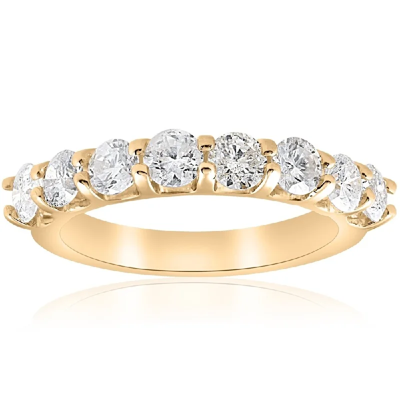 Pompeii3 14k Yellow Gold 1 5/8 ct TDW Round Diamond U Prong Wedding Ring - White I-J - White I-J Pompeii3 14k Yellow Gold 1 5/8 ct TDW Round Diamond U Prong Wedding Ring - White I-J - White I-J