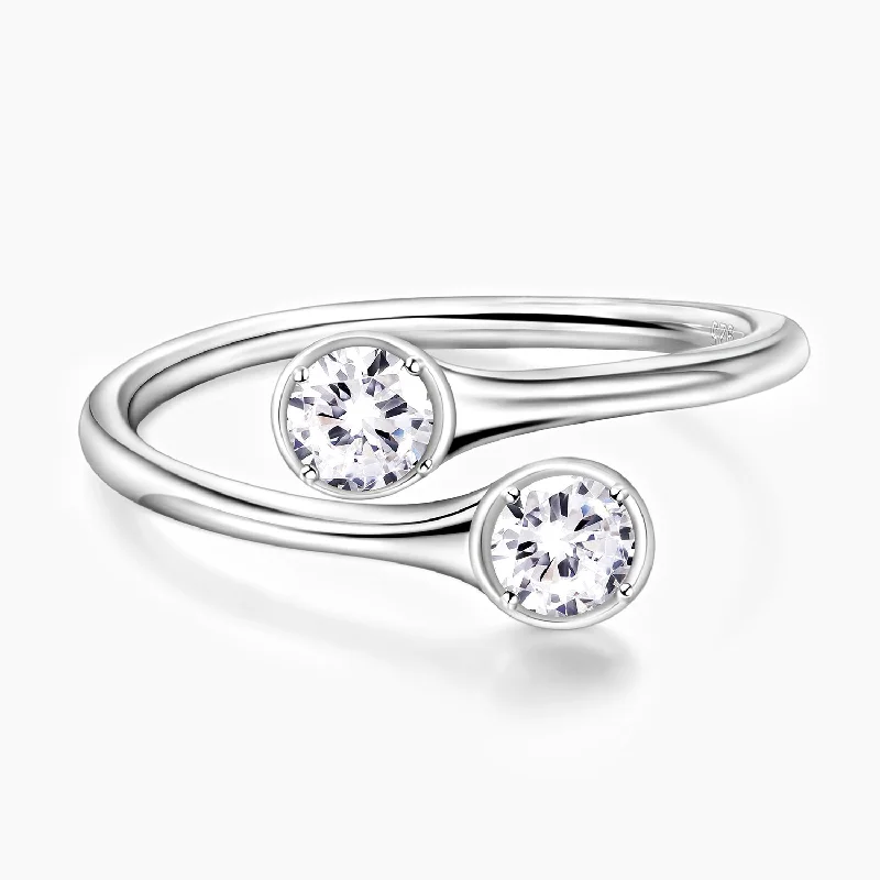Stackable Gemstone Rings for Women in Amethyst, Sapphire, and EmeraldApril White Gem Double Birthstone Stackable Gemstone Rings for Women in Amethyst, Sapphire, and EmeraldApril White Gem Double Birthstone
