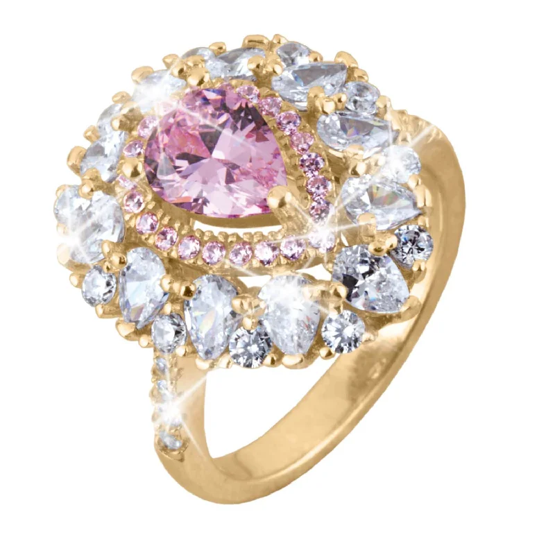 Engagement - Inspired Women's Rings with a Halo of Small DiamondsRomantica Pear Ring Engagement - Inspired Women's Rings with a Halo of Small DiamondsRomantica Pear Ring