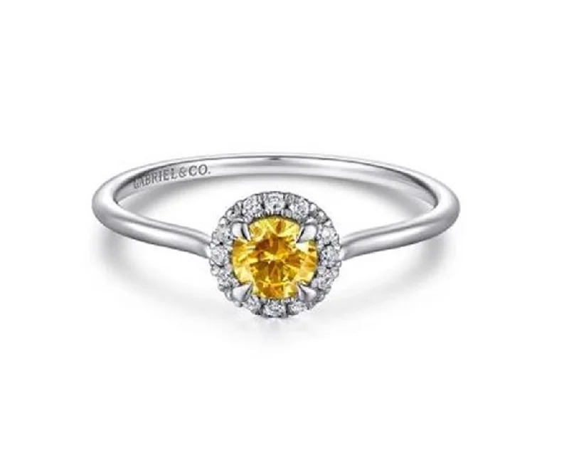 Men's Topaz Engagement Rings in 10K Gold with a Channel - Set Diamond BandGabriel Citrine & Diamond Halo Ring Men's Topaz Engagement Rings in 10K Gold with a Channel - Set Diamond BandGabriel Citrine & Diamond Halo Ring