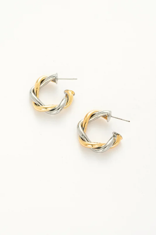 Sterling silver hoop earringsSilver-Gold Whirlwind Earrings