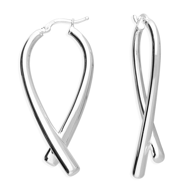 Personalized hoop earringsSterling Silver Cross Hinged Hoop Earrings