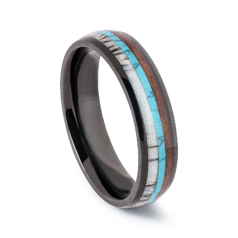 Titanium Rings with a Matte and Gloss Dual - Finish DesignThe Aspen | 6MM