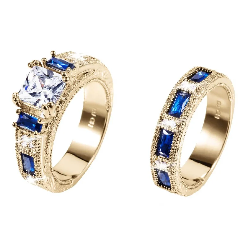 Enamel - Coated Women's Rings in Bright, Bold ColorsRoyal Bridal Ring Set