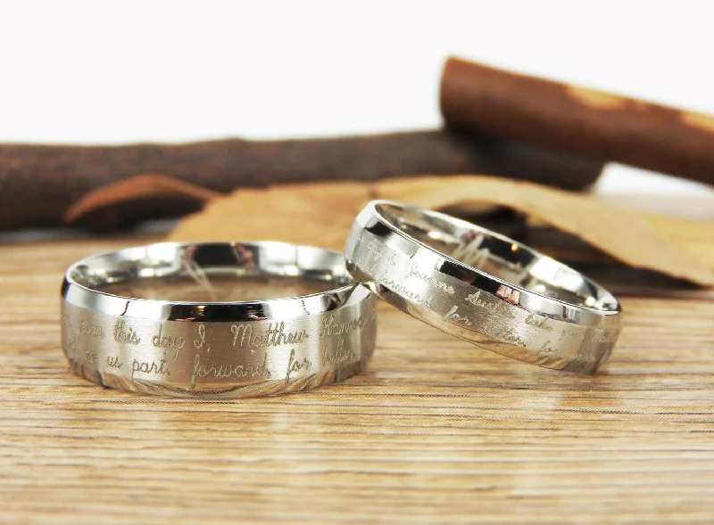 Men's Celtic - pattern rings with intricate designsHandmade Your Marriage Vow & Signature Rings Wedding Rings, Matching Wedding Bands, His and Her Wedding Rings Set Men's Celtic - pattern rings with intricate designsHandmade Your Marriage Vow & Signature Rings Wedding Rings, Matching Wedding Bands, His and Her Wedding Rings Set