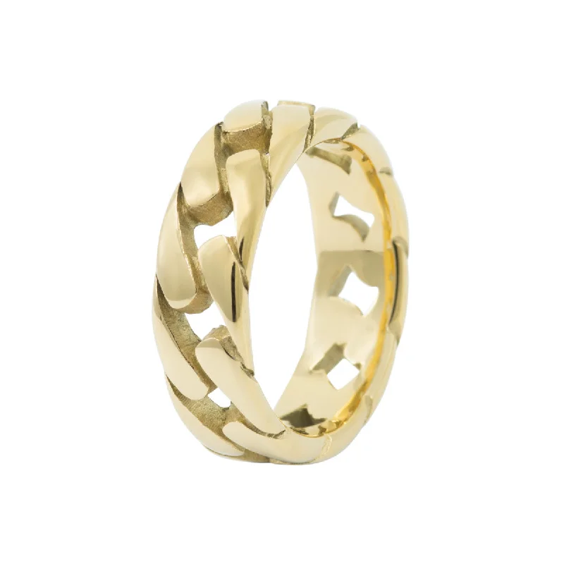 Men's zodiac - sign rings for a personalized touchMen's Gold Chain Link Ring