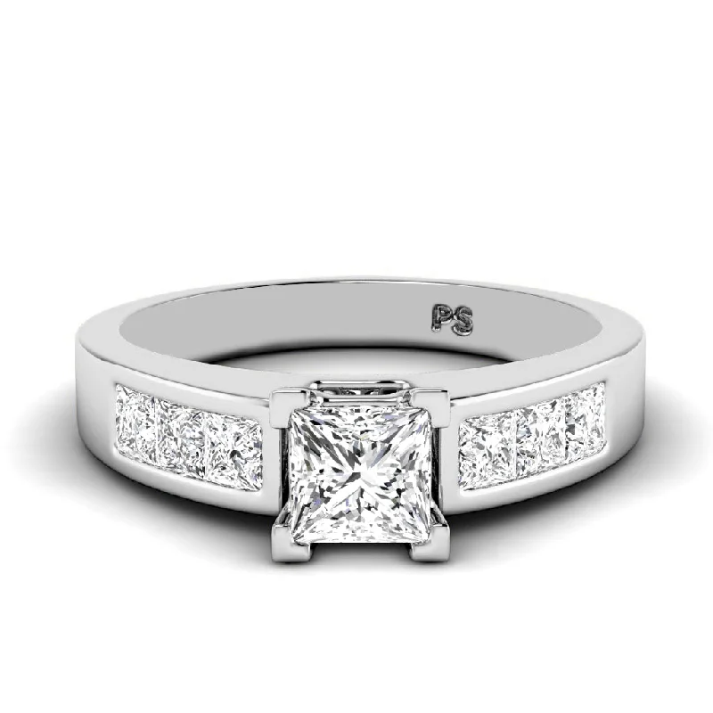 Men's Moonstone Engagement Rings in Silver - Plated Copper with a Celtic Knot Pattern1.15-2.30 CT Princess Cut Diamonds - Engagement Ring Men's Moonstone Engagement Rings in Silver - Plated Copper with a Celtic Knot Pattern1.15-2.30 CT Princess Cut Diamonds - Engagement Ring