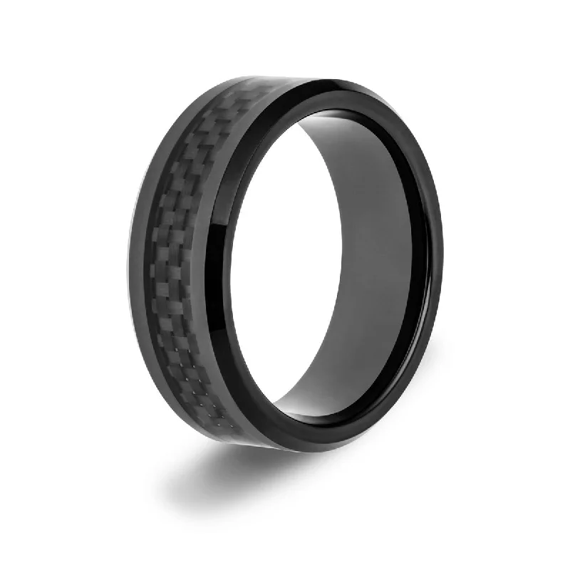 Men's cross - shaped rings for a religious statementMen's Carbon Fibre Ring