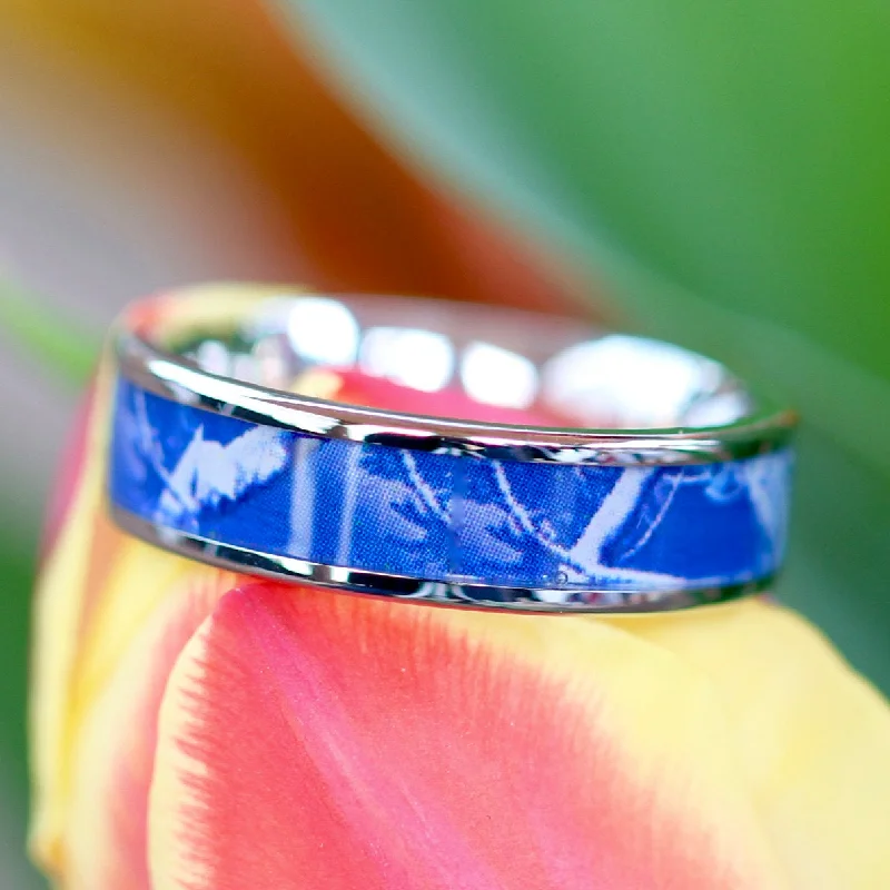 Men's oxidized silver rings for an antique lookBlue Orchid Camo Stainless Steel Ring Unisex Camouflage Wedding Band Ring Men's oxidized silver rings for an antique lookBlue Orchid Camo Stainless Steel Ring Unisex Camouflage Wedding Band Ring