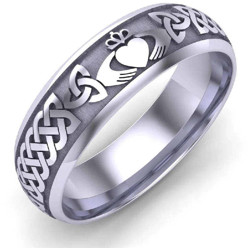 Men's magnetic rings for potential health benefitsCladdagh Wedding Ring UCL1-14W6LIGHT - 14K White Gold LIGHT WEIGHT Men's magnetic rings for potential health benefitsCladdagh Wedding Ring UCL1-14W6LIGHT - 14K White Gold LIGHT WEIGHT