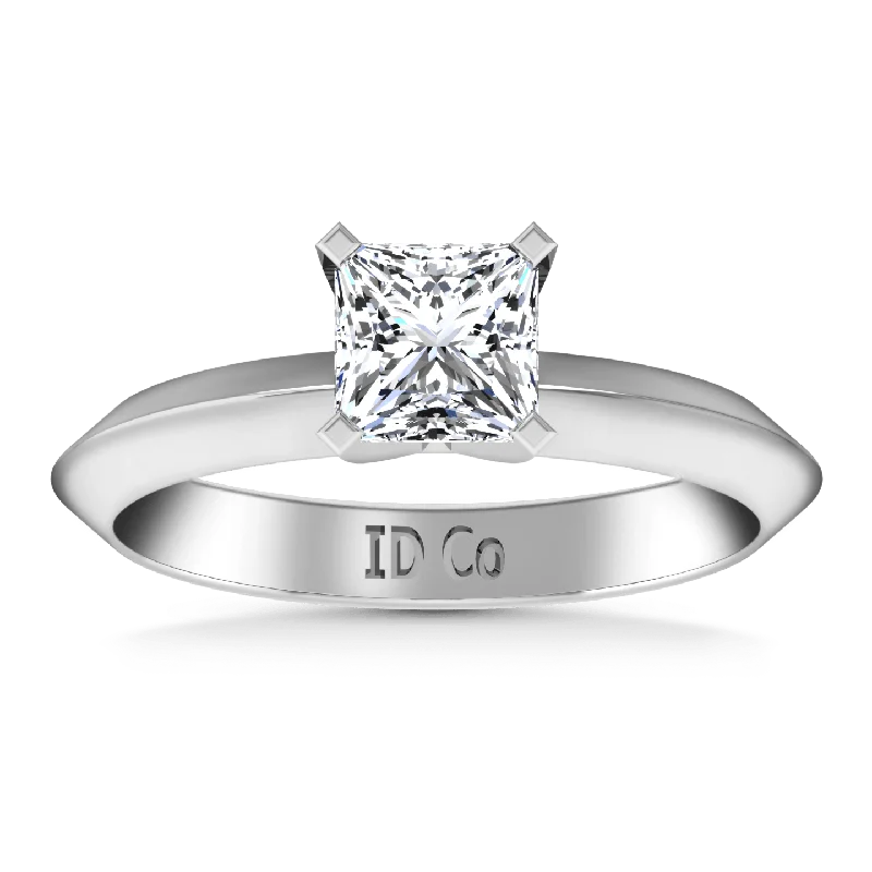 Women's Rings with Birthstones for a Personalized TouchSolitaire Princess Cut Diamond Engagement Ring Knife Edge 14K White Gold Women's Rings with Birthstones for a Personalized TouchSolitaire Princess Cut Diamond Engagement Ring Knife Edge 14K White Gold