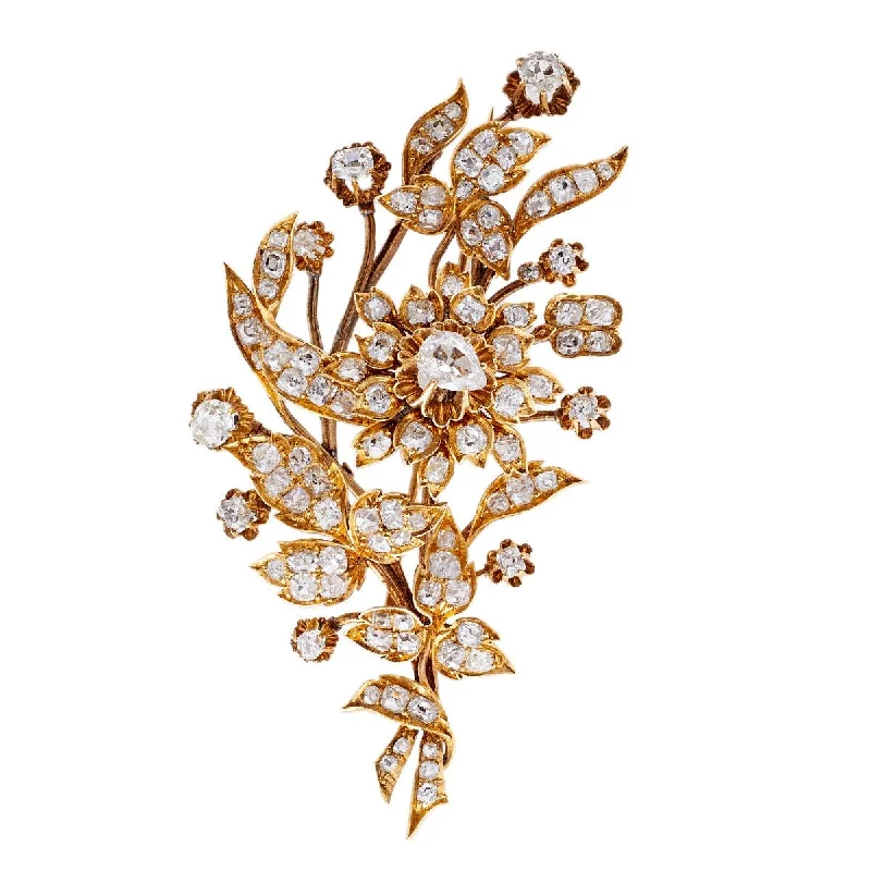 Amethyst and diamond engagement ring in a 18K gold and silver two - tone settingVictorian Old Cut Diamond 14k Yellow Gold Bouquet Brooch Amethyst and diamond engagement ring in a 18K gold and silver two - tone settingVictorian Old Cut Diamond 14k Yellow Gold Bouquet Brooch