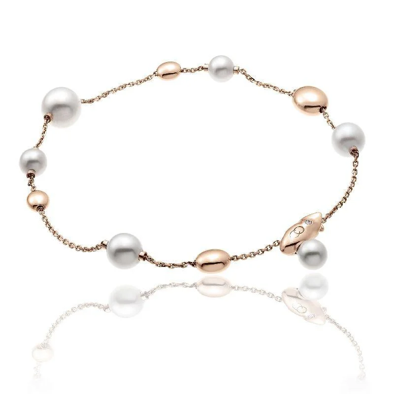 Chimento Armillas Acqua 18ct Rose Gold Pearl Diamond Bracelet