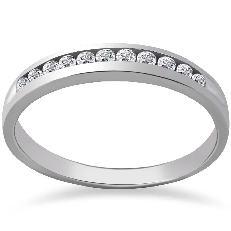 Pompeii3 Platinum 1/4 ct TDW Diamond Wedding Ring Channel Set Womens Anniversary Band Pompeii3 Platinum 1/4 ct TDW Diamond Wedding Ring Channel Set Womens Anniversary Band